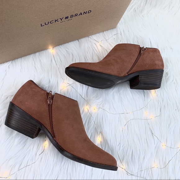Lucky Brand Shoes - New Lucky Brand Brown Suede Booties Size 8